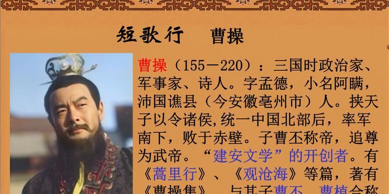 三国杀曹操角色的广告语是什么？有何含义？